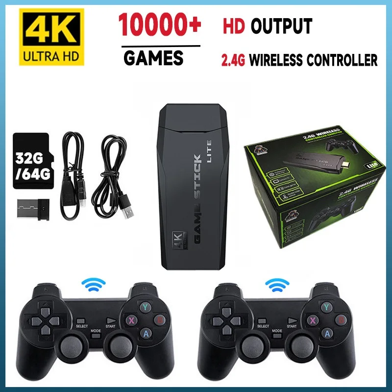 Console Per Videogiochi 2.4G Doppio Controller Wireless Stick 4K 10000 Giochi 64Gb 32Gb Giochi Retrò Per Ps1 Gba Dropshipping