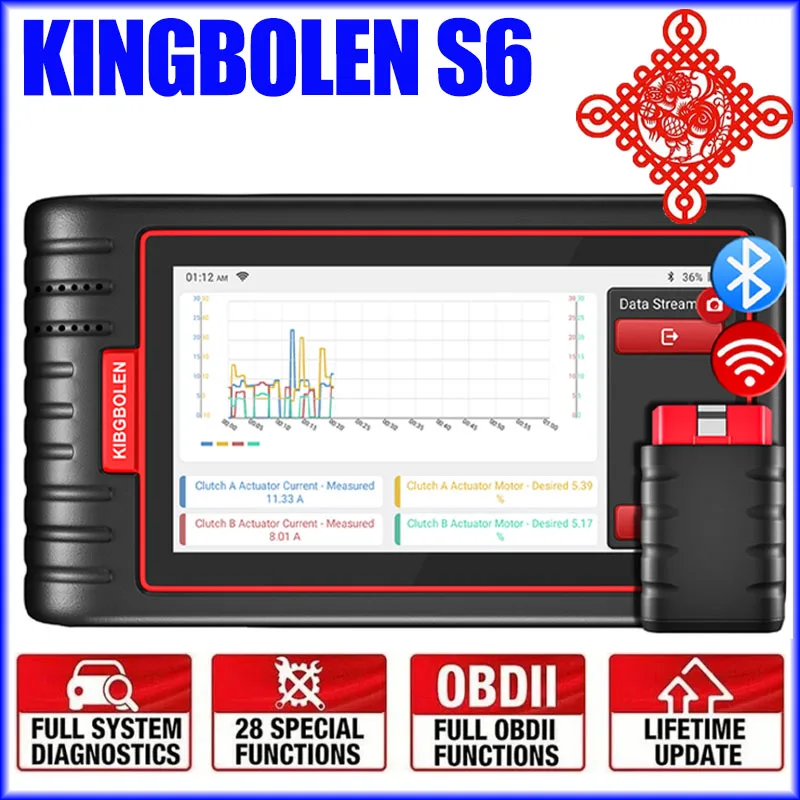 Kingbolen S6 Full Systems Scanner Diagnostico Obd2 28 Reset Test Bidirezionale Scanner Updat Gratuito A Vita Thinkscan Max