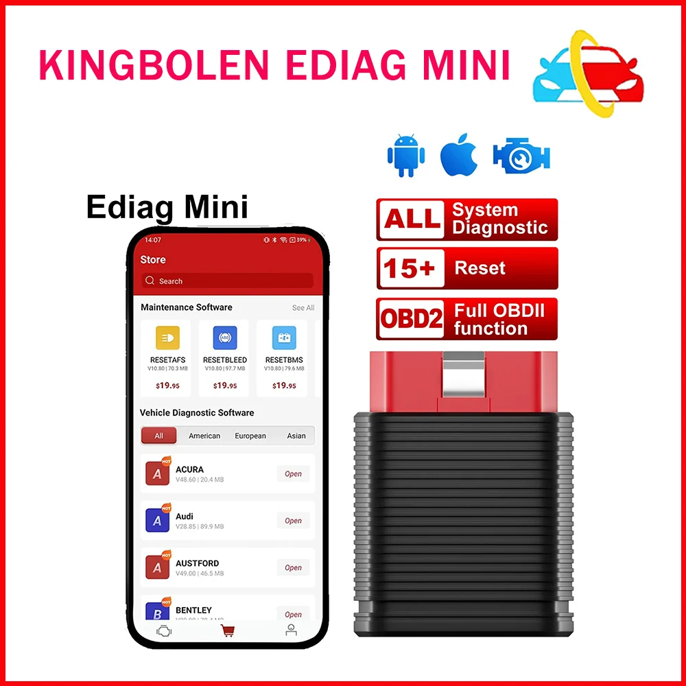 Kingbolen Ediag Mini All System Strumenti Diagnostici Per Auto 15 Reset Scanner Completo Per Lettore Di Codici Obd2 Kingboleng Ediag Mini Life Free