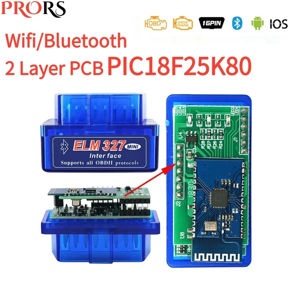 Nuovo Elm327 Bluetooth V1.5 Con Double Muslimwifi Elm327 V1.5 Scanner Obd2 Strumento Di Disinfezione Universale Strumento Android Ios 35 K80