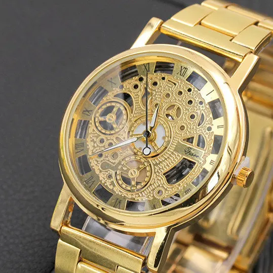 Orologi Da Uomo Scheletro Orologi Da Uomo Di Lusso Orologi D'Oro Moda Orologi Trasparenti Orologi Da Uomo In Acciaio Inossidabile Reloj Hombre Heren H