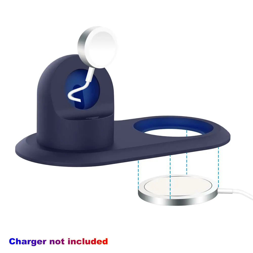Per Magsafe Charger Holder Apple Watch Stand Base In Silicone Per Iphone 13 Pro Max Apple Watch Stazione Di Ricarica Dock Desk Bracket