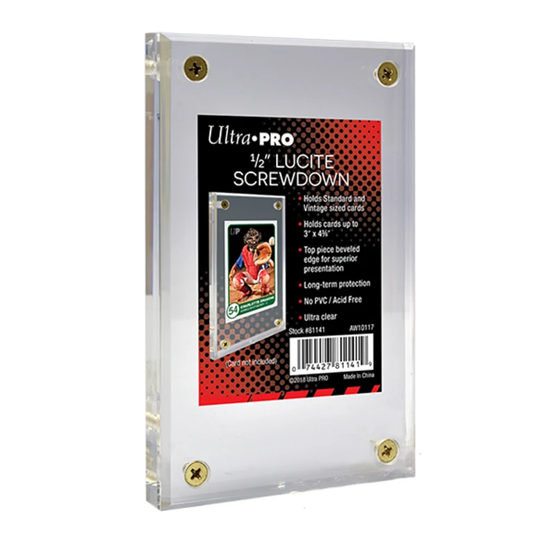 1/2 "Lucite Screw Down Original Ultra Pro Cards Mattoni Carte Da Calcio Brick One Touch Holder Caricatori Superiori Semi Rigidi Proteggi Tcg