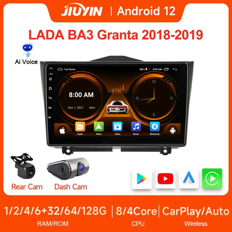 Jiuyin 9 Pollici Car Stereo 2 Din Head Unit Per Lada Ba3 Multimedia Granta Android Auto Wireless Apple Carplay Con Telaio Gps 4G