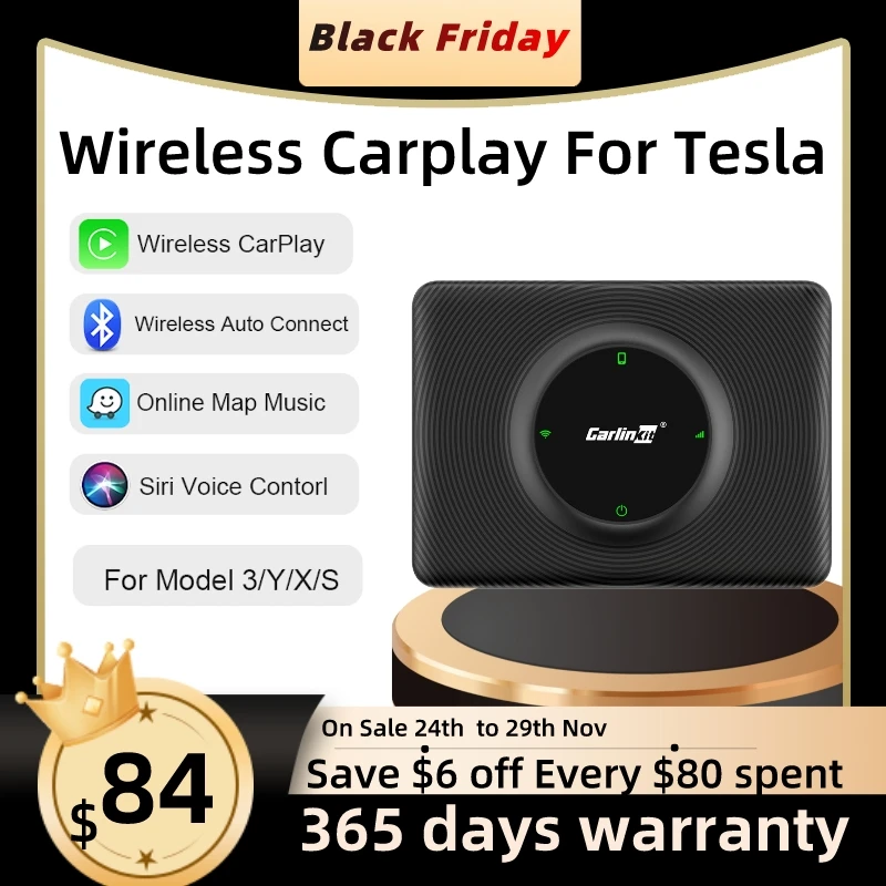 2022 Carlinkit Wireless Carplay Dongle Apple Car Play Adattatore Wireless Per Tesla Model 3 Model Y S Bt Wifi Connect Spotify Waze