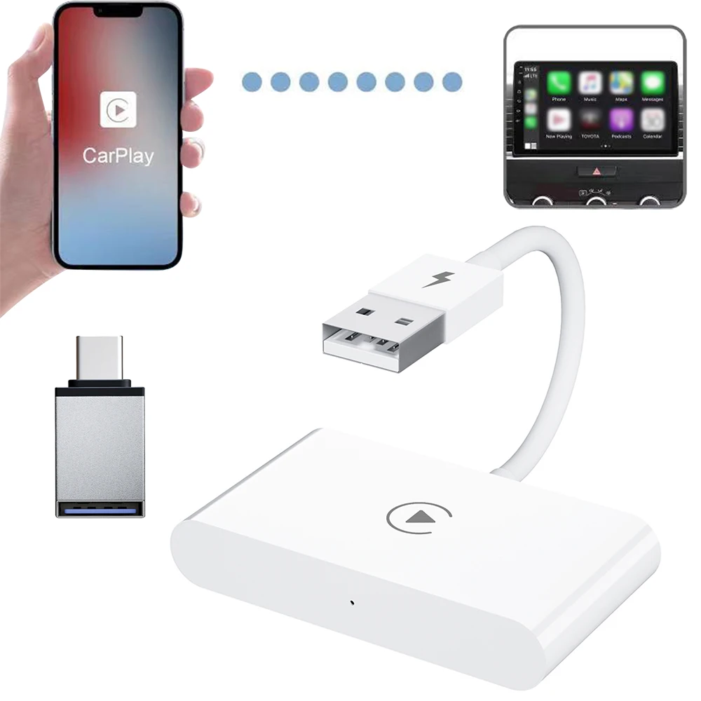 Per Apple Wireless Carplay Adapter Car Multimedia Player Adapter Carplay 5G Per Lphone Dongle Plug Play Usb Type-C Wireless