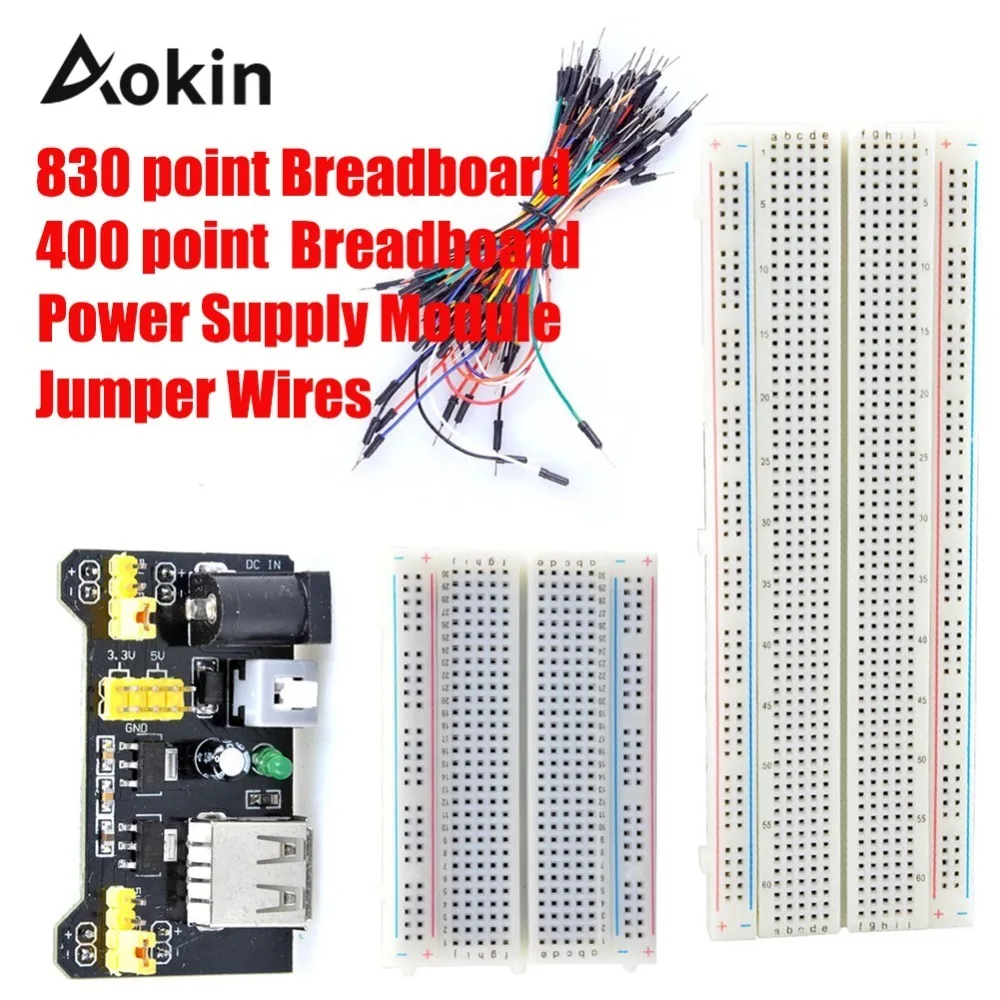 830 Point 400 Point Breadboard Kit Interruttore Di Alimentazione Modulo 65Pcs M/M Ponticelli Flessibili Breadboard Per Arduino Raspberry Pi