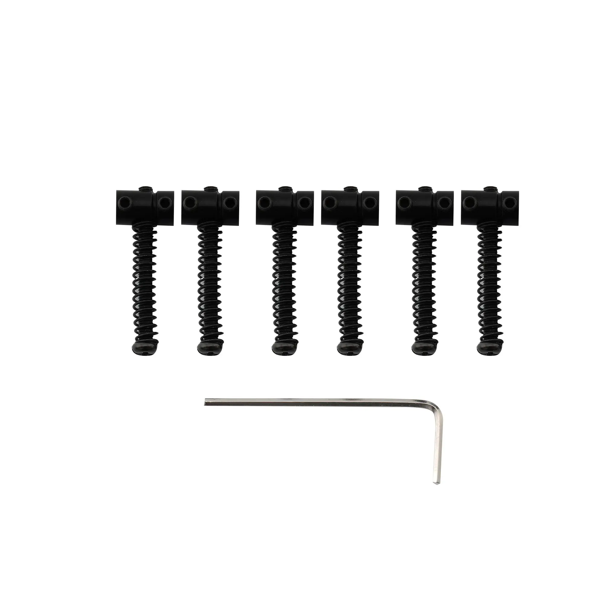 Musiclily Pro 10.8Mm Selle Tele In Acciaio A Botte Piccola Per Chitarra Elettrica Fender Squier Telecaster Style, Nero (Set Di 6)