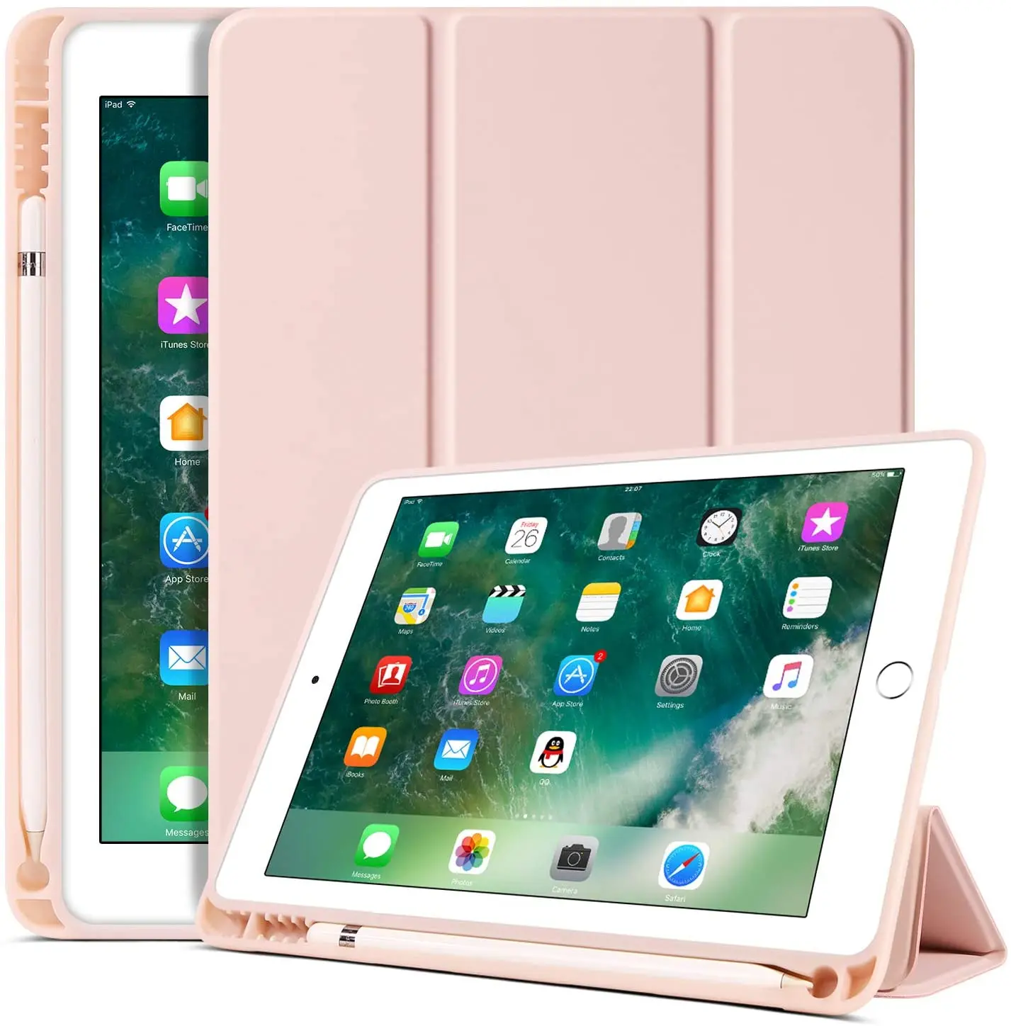 For Ipad Air 2 Air 4 5 10.9 3 Smart Case For Ipad 10.2 Pro 10.5 11 2021 M1 9.7 Mini 5 4 With Pencil Holder Silicon Funda Cover