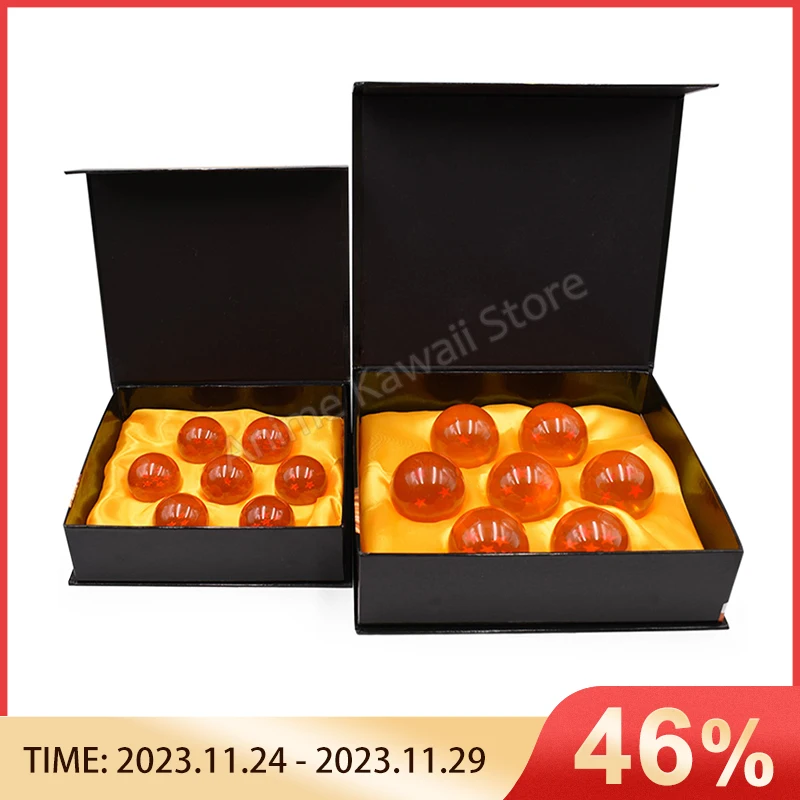 7 Pz/Set 3.5Cm 4.5Cm 5.7Cm Palla 1-7 Stelle Sfere Di Cristallo Dragonball Z Action Figure Box Confezionato Set Completo Ball Toys Halloween