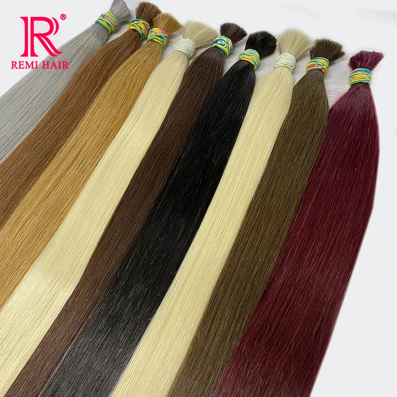 Remy Human Hair Bulk 100% Virgin Non Trattato Nessuna Trama Bone Straight Vietnam Hair Extensions For Women