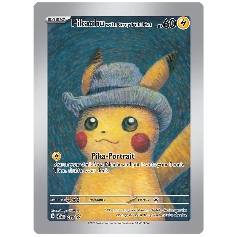 Pokemon Van Gogh Museum Pikachu Collection Cards Diy Pokemon Classic Single Card Game Anime Self Made Cards Giocattoli Regalo