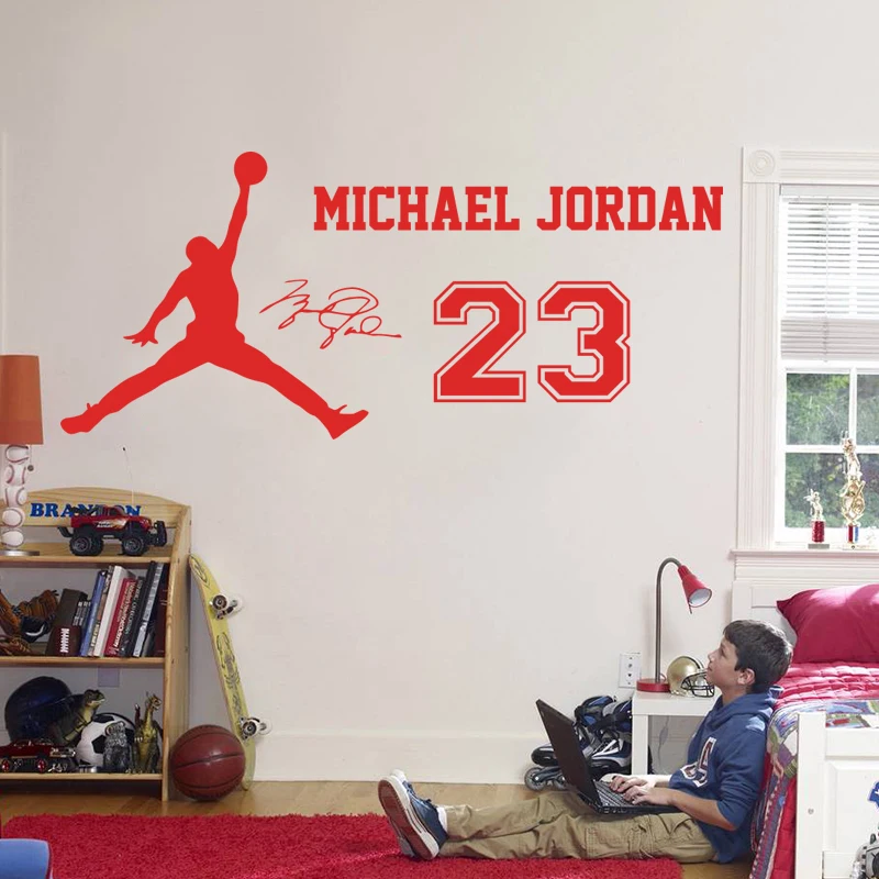 No.23 Wall Sticker Home Decor Decalcomanie Vinile New Star Sport Per Bambini Aereo Ritratto Jordan & Glass