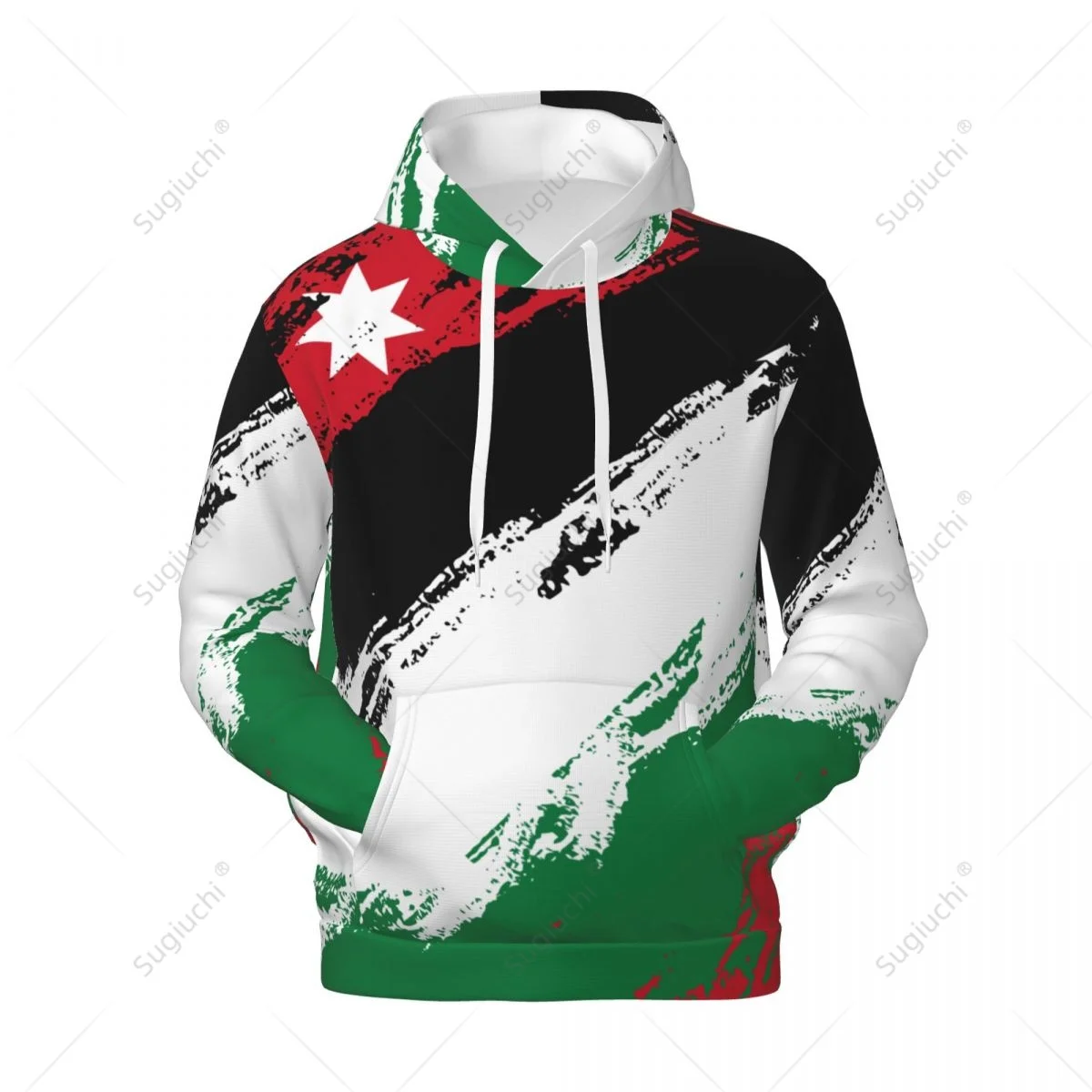 Felpa Con Cappuccio Unisex Jordan Flag Color 3D Uomo Donna Harajuku Felpa Pullover Con Cappuccio Poliestere Casual