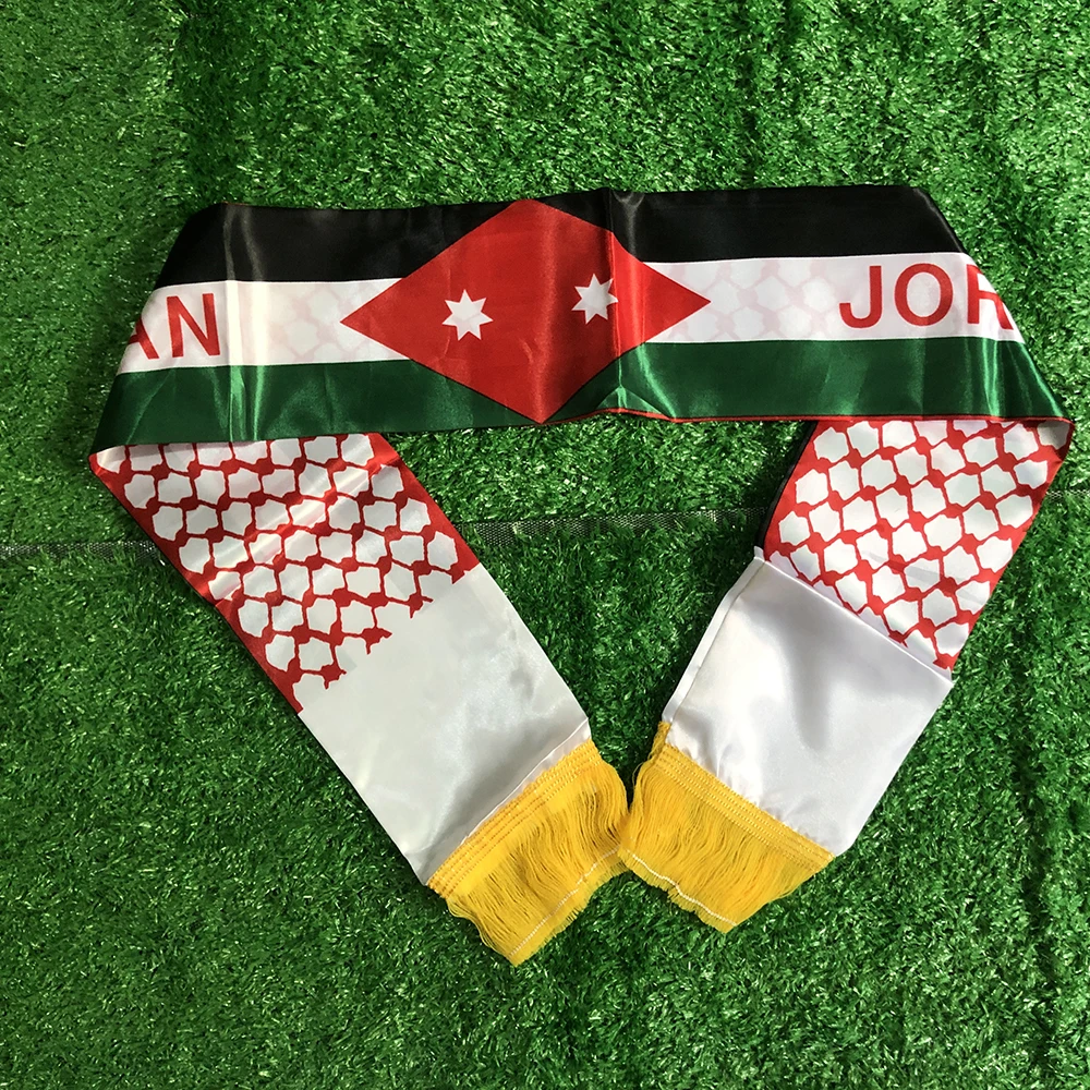 Sky Flag Jordan Sciarpa 14*130Cm Bandiera Della Giordania Sciarpa Personalizzata Sciarpa Della Squadra Di Calcio Stampa Raso Jordan Banner