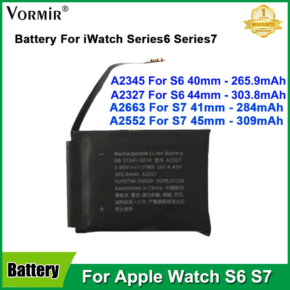 Vormir Top Battery Per Apple Watch Series 6 40Mm 44Mm Sostituzione Della Batteria Per Iwatch Series 7 41Mm 45Mm Parti Di Riparazione Dell'Orologio