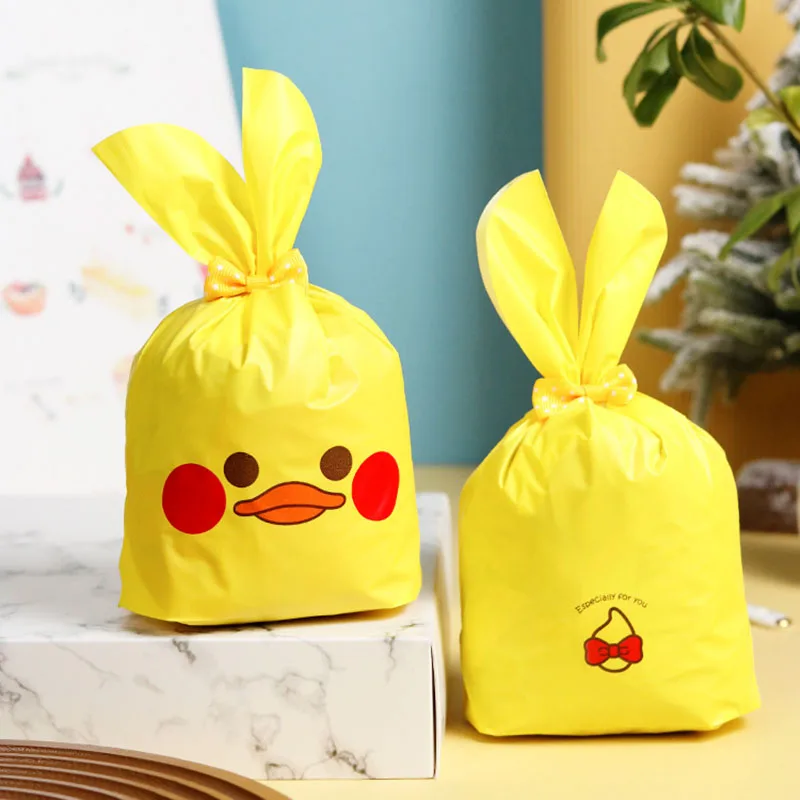 Aq Red Big Mouth Dimple Little Duck Yellow Ribbon Coulisse Cute Bag Red Bow Tie Tail Decor Baby Birthday Party Borse Fai Da Te Bundle