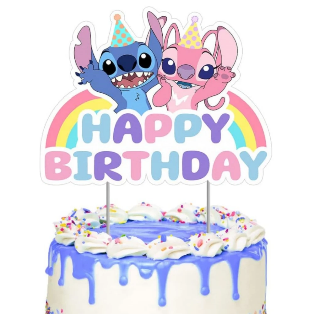 Disney Lilo And Stitch Decorazioni Per Feste Di Compleanno Stitch Angel Cake Toppers Per Bambini Ragazze Ragazzi Party Cake Decoration Supplies