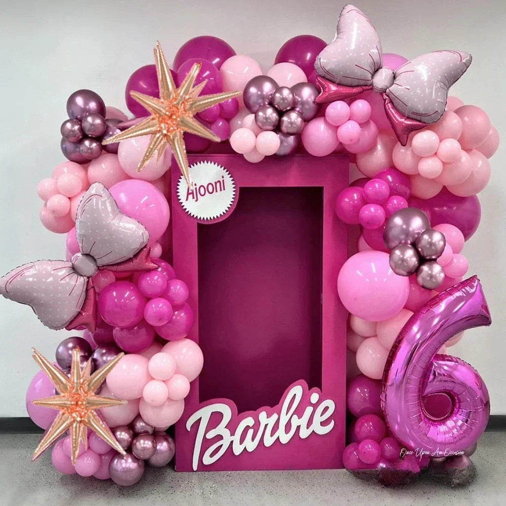 Festa Di Compleanno Palloncino Rosa Ghirlanda Arco Set Papillon Palloncino Disney Barbies Decorazione Festa A Tema Scena Di Nozze Installazione Regalo