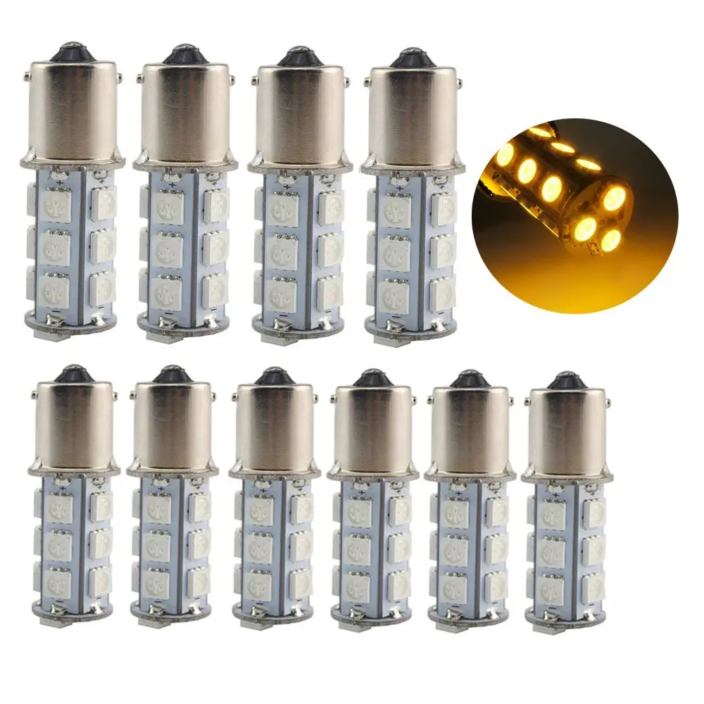 Lampada Led 1156 Py21W 1Polo Seta Piscina Alerta Cor Laranja(Laranja/Amarelo)