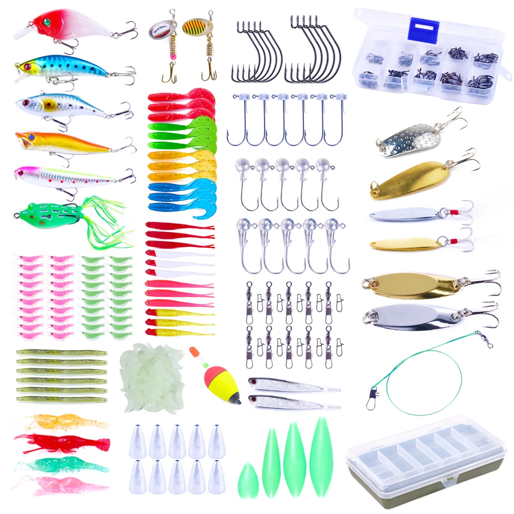 Esche Da Pesca Miste Set Minnow Popper Wobbler Crankbaits Accessori Kit Di Esche Rigide In Plastica Artificiale Attrezzatura Da Pesca