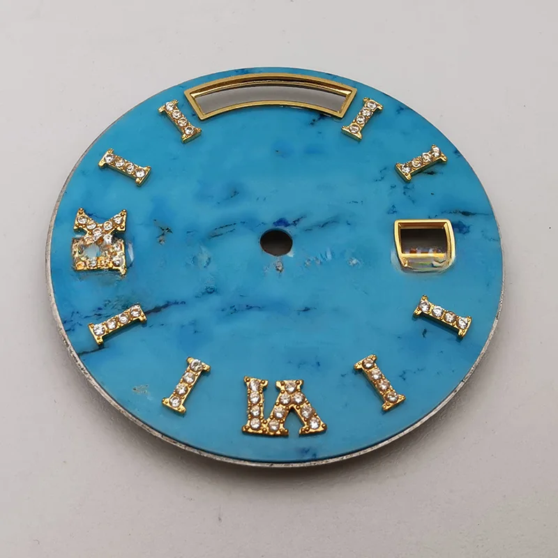 Orologio Di Alta Qualità Accessorio Quadrante Dell'Orologio Turchese Per La Data Del Giorno 118238 18238 Adatto Al Movimento 3255, Parti Dell'Orologio