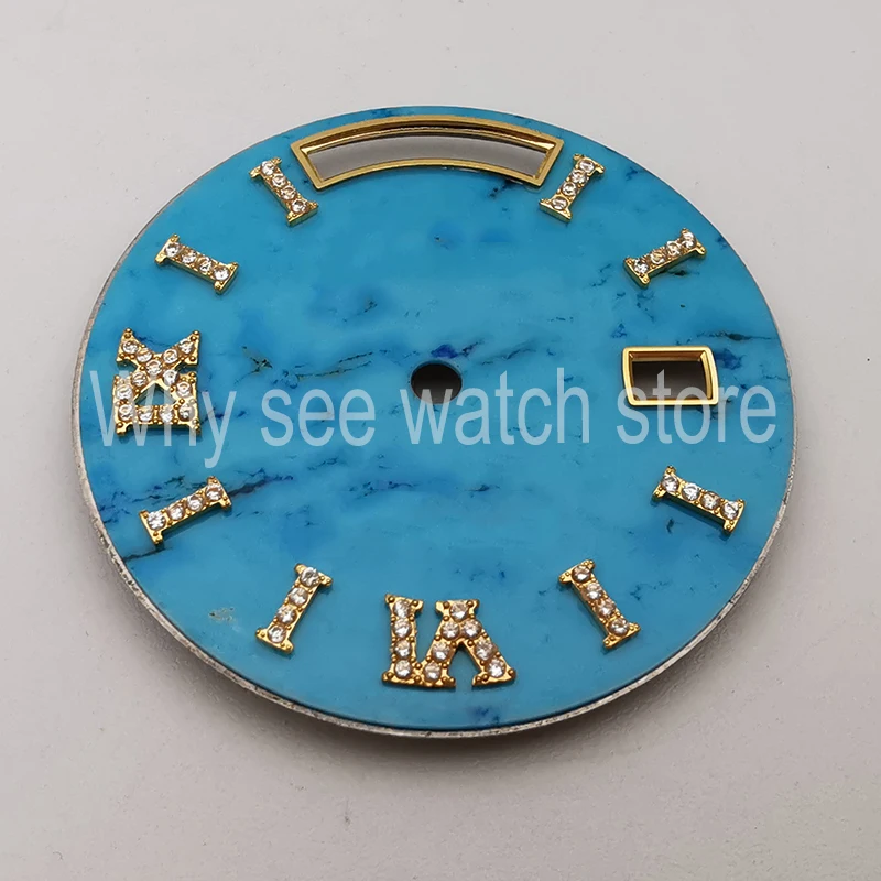 Orologio Di Alta Qualità Accessorio Quadrante Dell'Orologio Turchese Per La Data Del Giorno 118238 18238 Adatto Al Movimento 3155, Parti Dell'Orologio