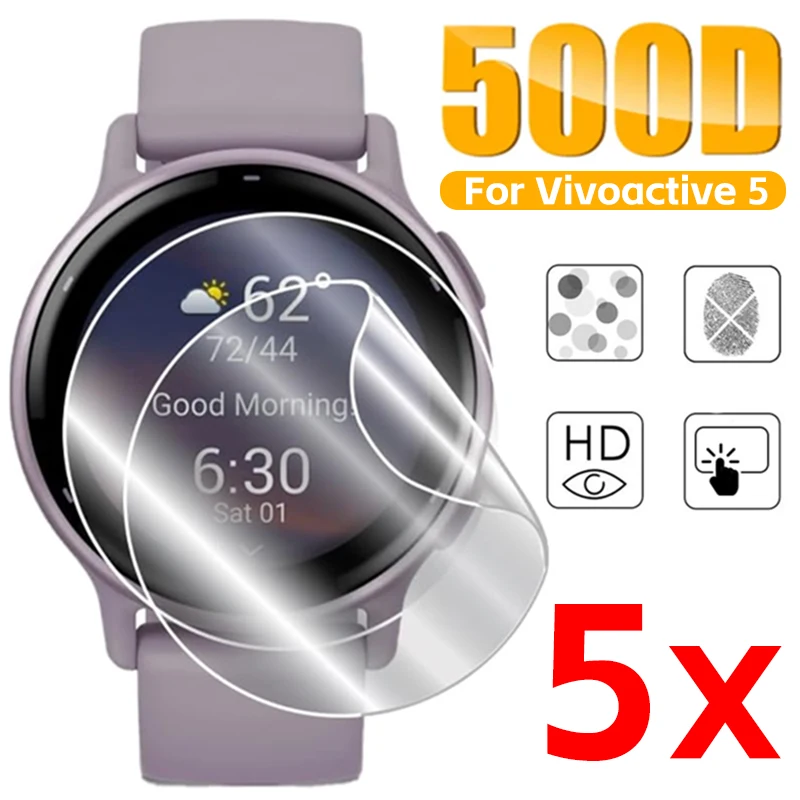Pellicola Idrogel 5-1Pcs Per Garmin Vivoactive 5 Pellicola Salvaschermo Hd Pellicole Antigraffio Pellicole Per Schermo Tpu Per Smartwatch Vivoactive 5
