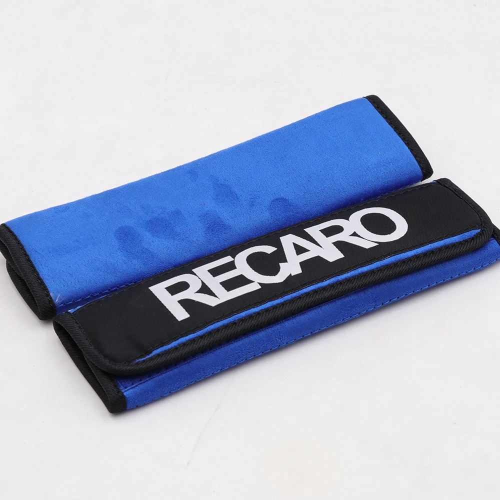 2 Pezzi Jdm Style Recaro Suede Copricintura Di Sicurezza Soft Harness Pads Spalline