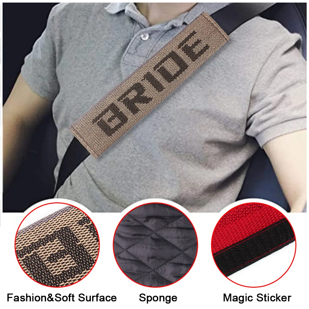 1 Paio Jdm Style Bride/Recaro Soft Car Seat Belt Cover Tessuto Spalla Cuscino Protector Cinture Di Sicurezza Spalline Rs-Bag042