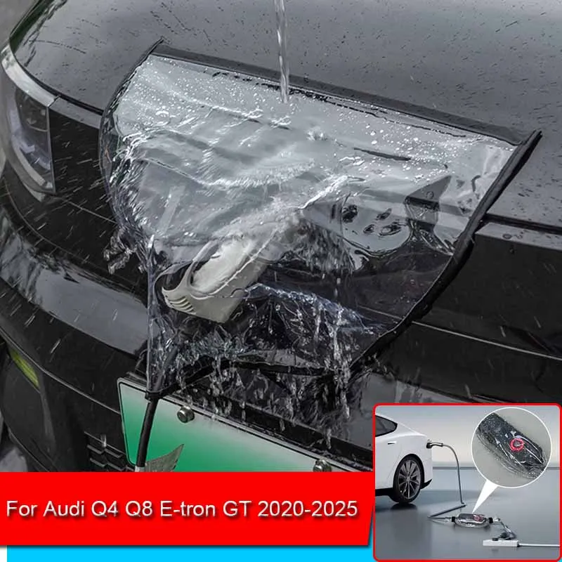 Car New Energy Charging Port Rain Cover Antipioggia Antipolvere Ev Charger Guns Protect Electric Per Audi Q4 Q8 E-Tron Gt 2020-2025