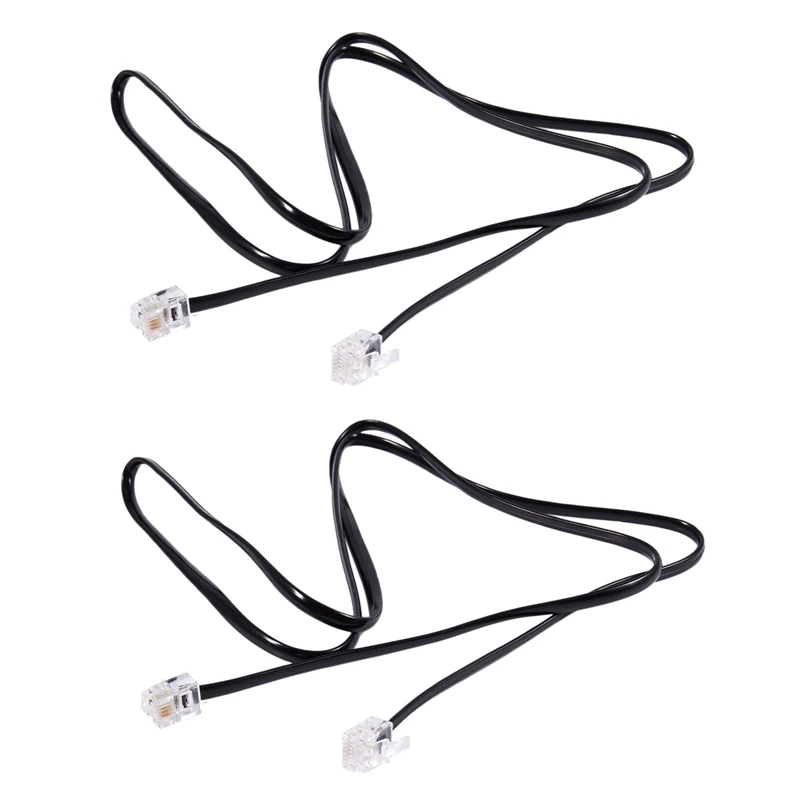 2X Rj11 6 P4C Cavo Telefonico Cavo Adsl Modem 1 Metri