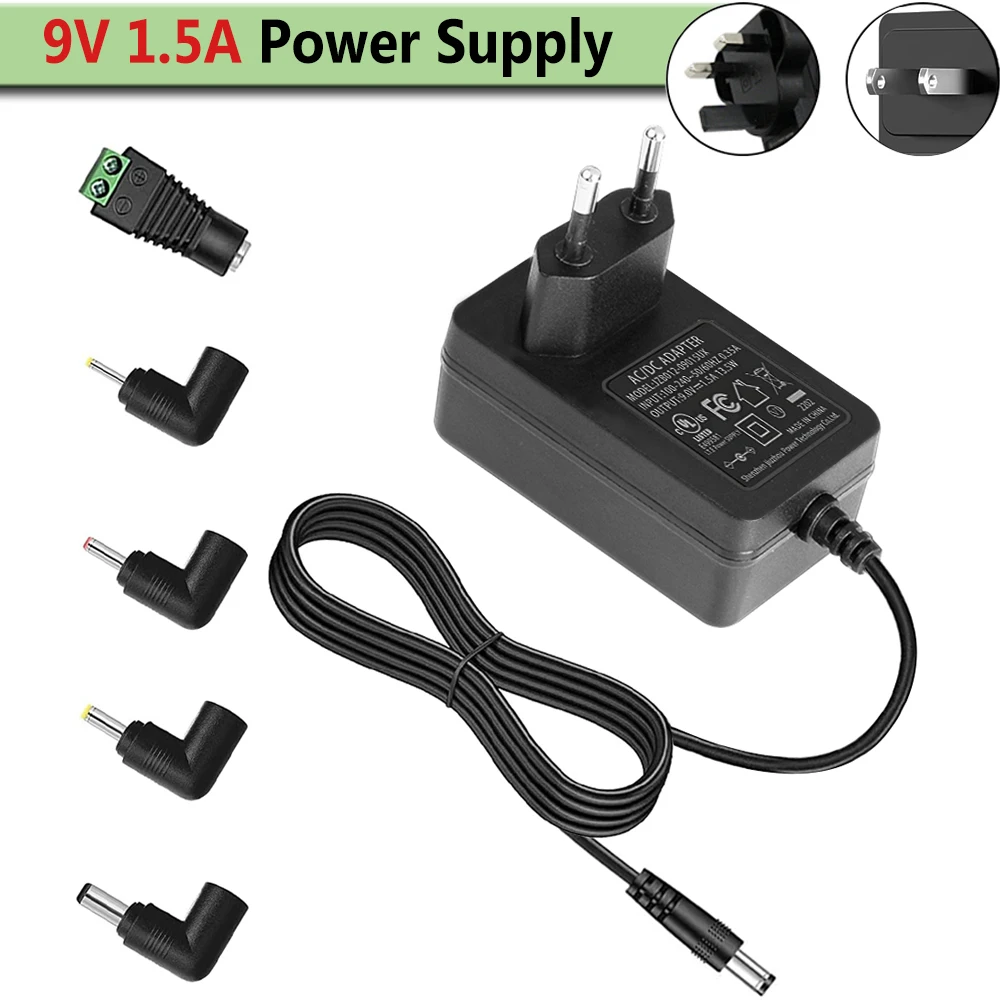 Adattatore Di Alimentazione Da 9V Ca A Cc, Caricatore Da Muro Da 13.5W Per Led Strip Light Cctv Camera Router Modem Toys Dvd Ir Illuminator Adsl Ca