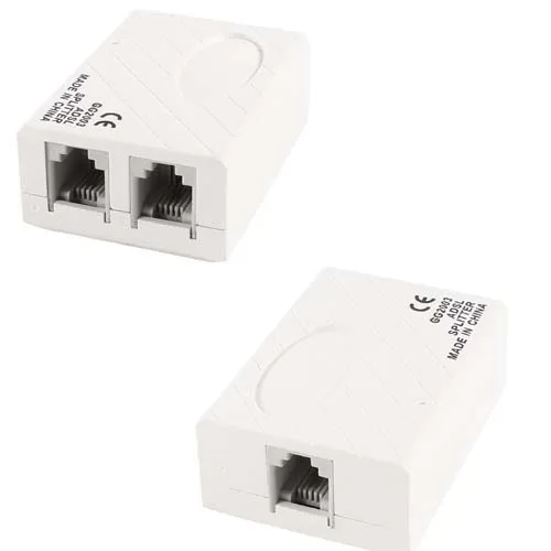 Adsl Modem A Banda Larga Di Linea Telefonica Filtro Splitter Rj11 Rj45 Adattatore Bianco Nuovo