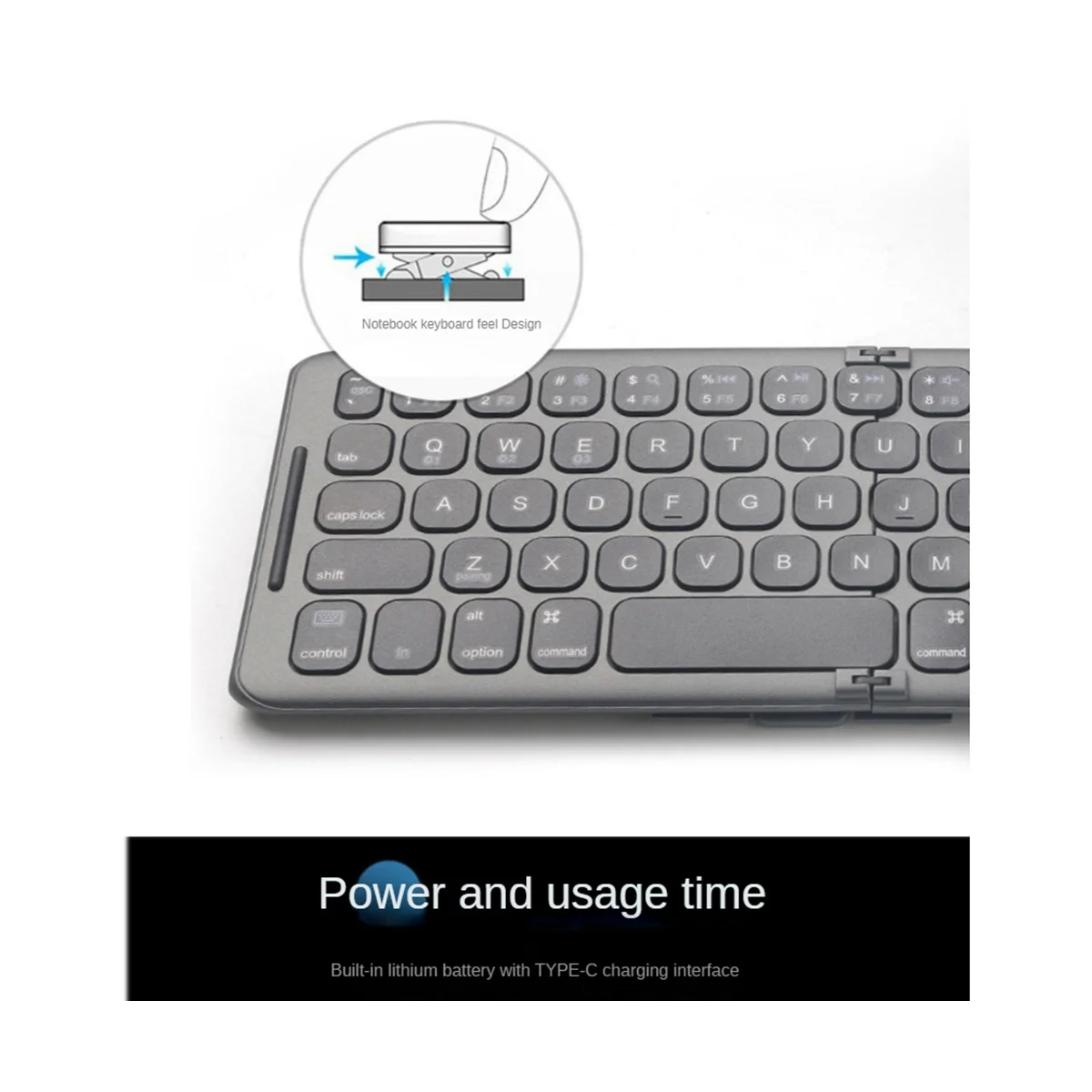 Comoda Tastiera Bluetooth Wireless Pieghevole Usb Tipo C Per Windows Android Per Tastiera Del Telefono Del Tablet Pc Del Computer