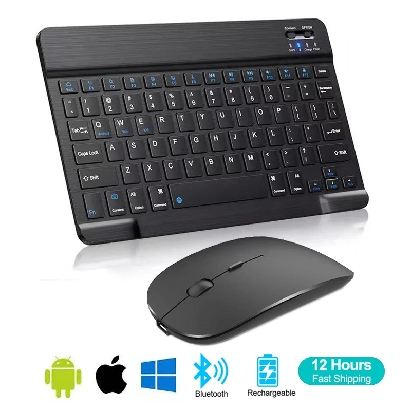 Mini Tastiera Bluetooth Tastiera Wireless Ricaricabile Per Tablet Telefonico Tastiera Spagnola Russa Per Android Ios Windows