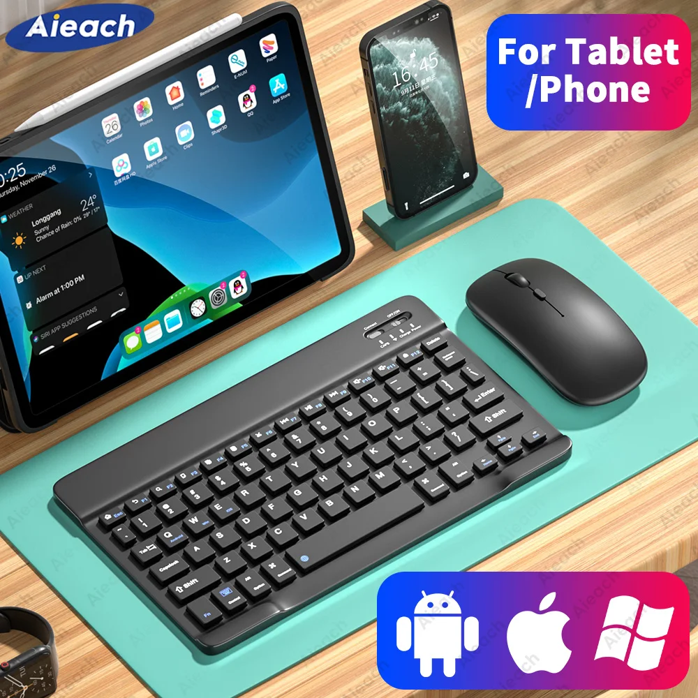 Tastiera Per Tablet Bluetooth Aieach Per Ipad Lenovo Xiaomi Samsung Tastiere Wireless Mouse Per Tastiera Ios Android Windows Phone