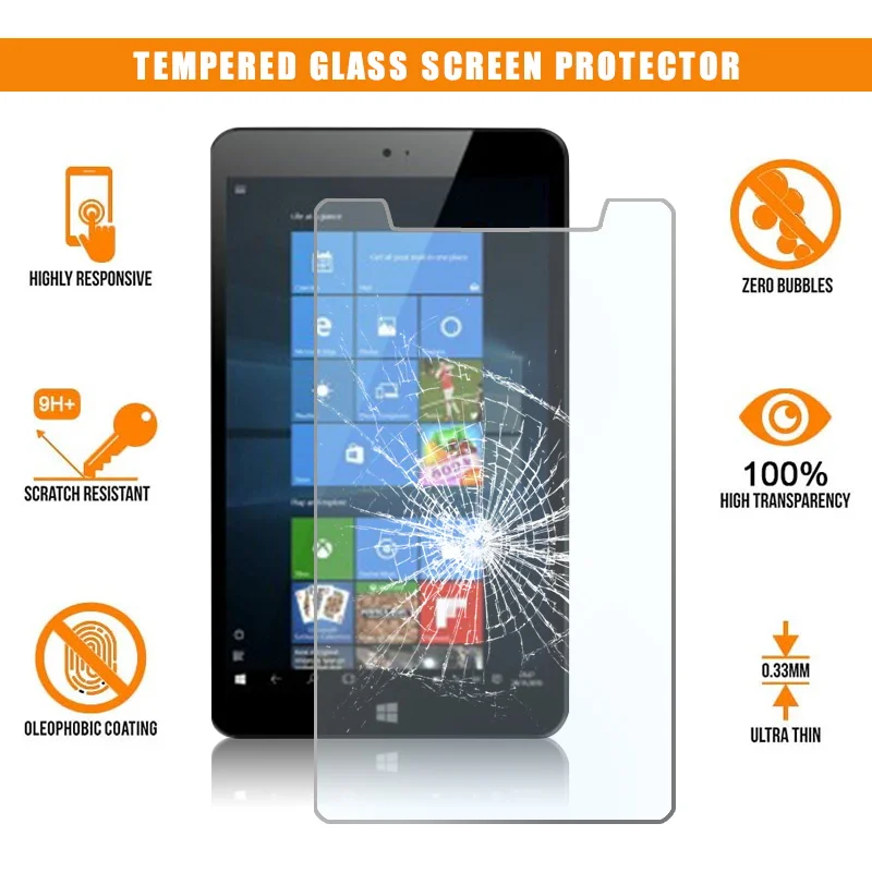 Tablet In Vetro Temperato Per Argos Bush Mytablet 8 Pollici Tablet Windows Schermo Intero Antigraffio Anti-Impronta Schermo Protettivo 9H