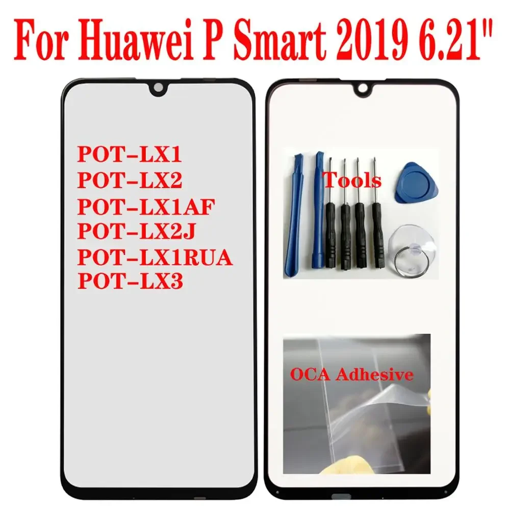 Shyueda Per Huawei P Smart 2019 6.21 "Pot-Lx1 Pot-Lx1Af Pot-Lx2 Pot-Lx2J Pot-Lx1Rua Pot-Lx3 Sostituzione Del Vetro Dello Schermo Anteriore Esterno