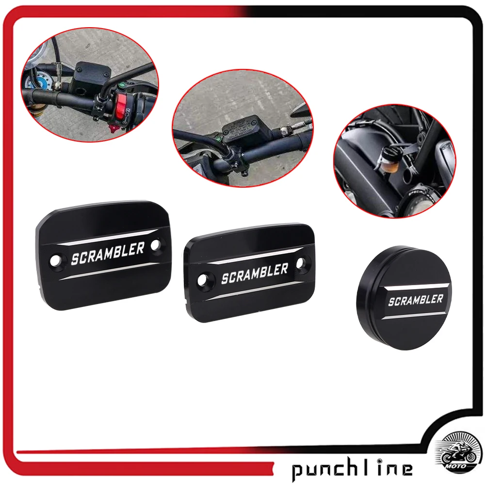 Fit For Scrambler 1100 Scrambler 800 Nightshift 2019-2022 Front Brake Clutch Fluid Reservoir Cap Rear Brake Fluid Cylinder Cover