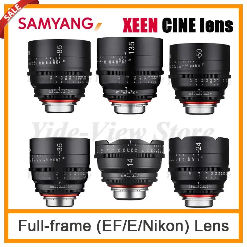 Kit Obiettivo Cinematografico Serie Samyang Xeen (14Mm/24Mm/35Mm/50Mm/85Mm/135Mm) Videocamera Professionale 8K Hd A Film Corto Per Pl Ef E Mtf
