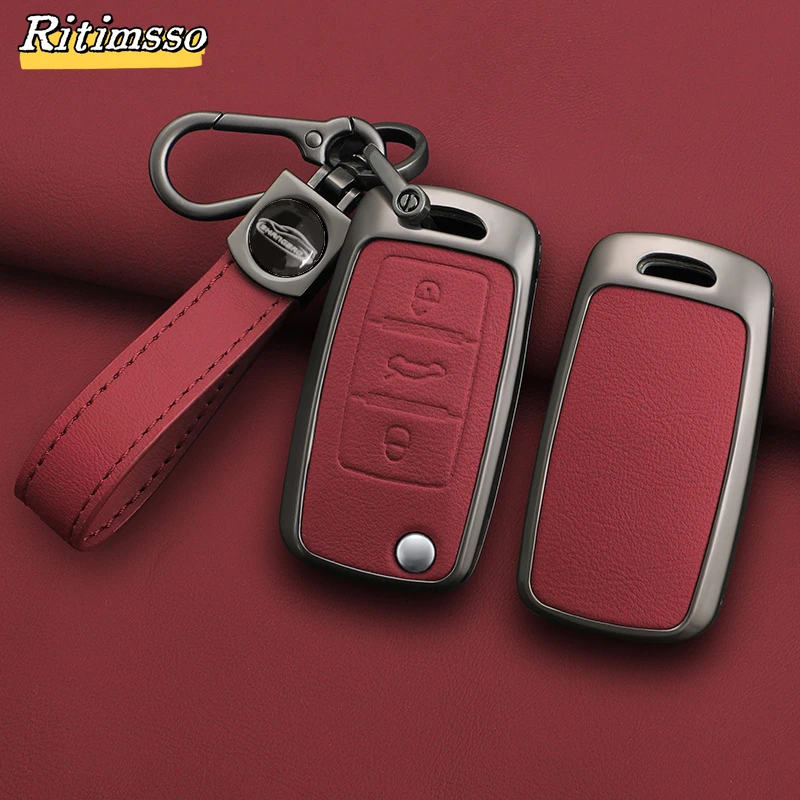 Fashing Alloy Car Key Case Cover Per Vw Volkswagen Polo Tiguan Passat B5 B6 B7 Golf 4 5 6 Mk6 Jetta Lavida Skoda Octavia Seat