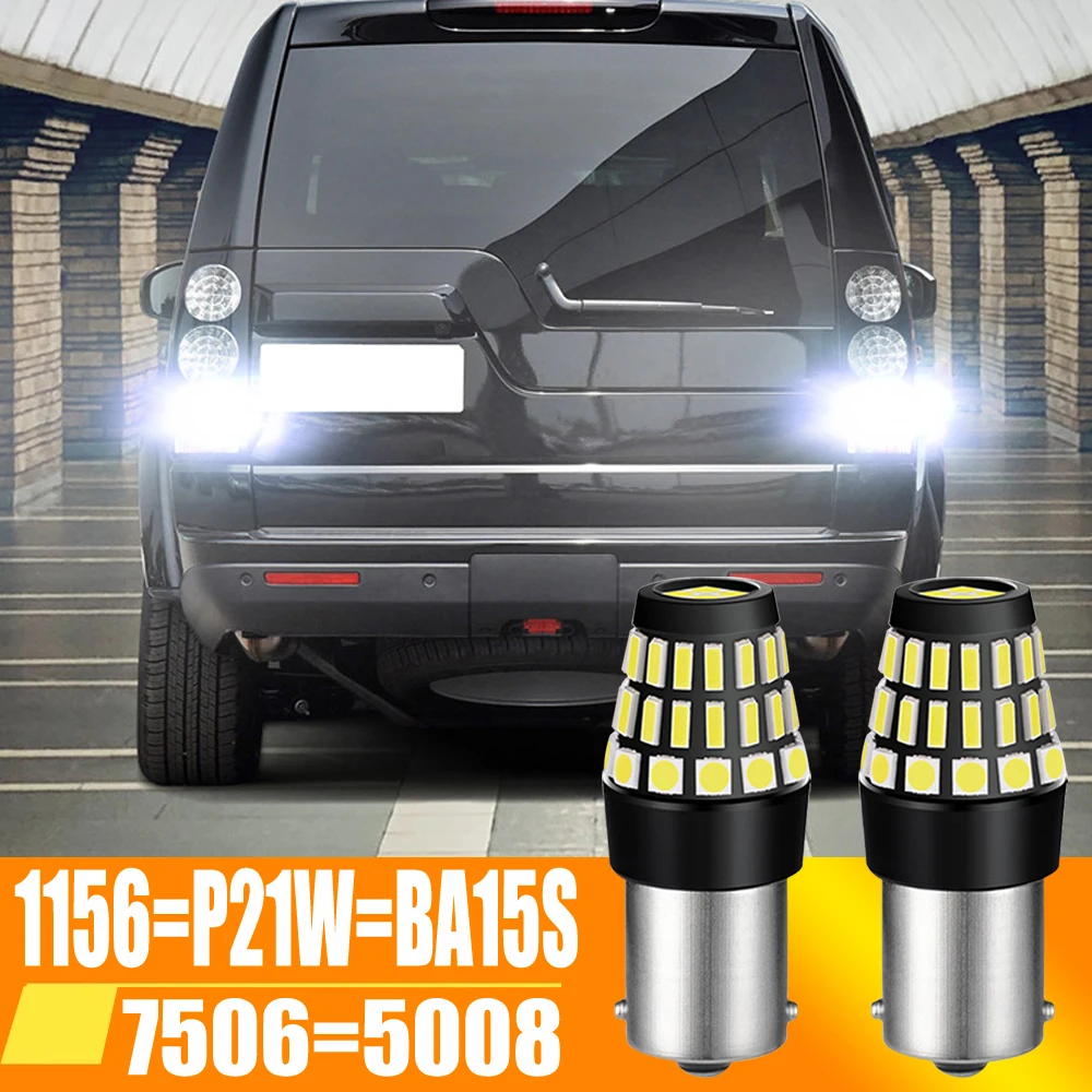 2Pcs Led Light Reverse Lamp P21W Ba15S Canbus Per Land Rover Defender Discovery 2 3 4 Lr2 Lr3 Lr4 Freelander Range Rover Sport 1