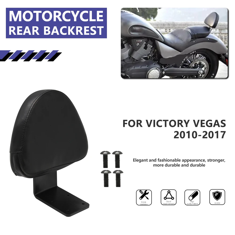 Moto Sissy Bar Sedile Conducente Posteriore Passeggero Rider Schienale In Pelle Pad Per Victory High-Ball Vegas 8-Ball Kingpin 2003-2017