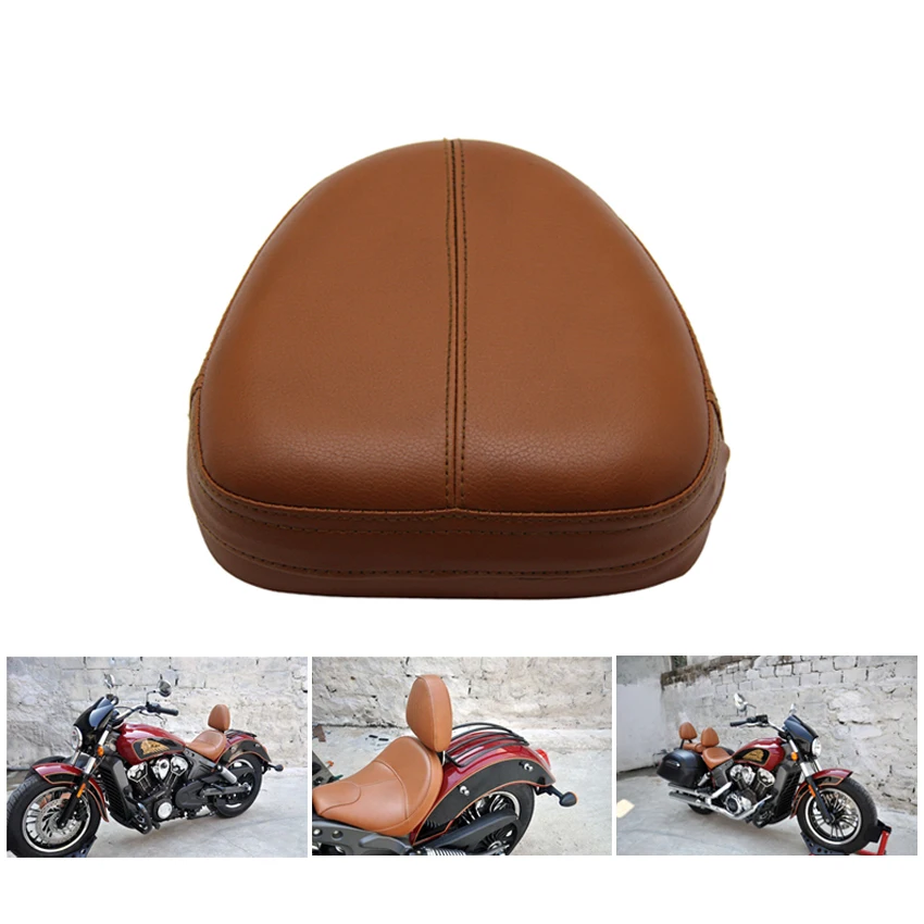 Per Harley Yamaha Honda Suzuki Kawasaki Chopper Cruiser Marrone Moto Cuscino Universale In Pelle Sissy Bar Schienale