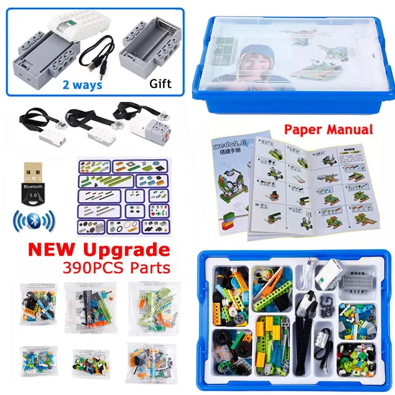 390Pcs Nuova Generazione Wedo 2.0 Core Set Scratch 3.0 Robotics Construction School Steam Educational Bricks Kit 45300 Giocattoli Regali