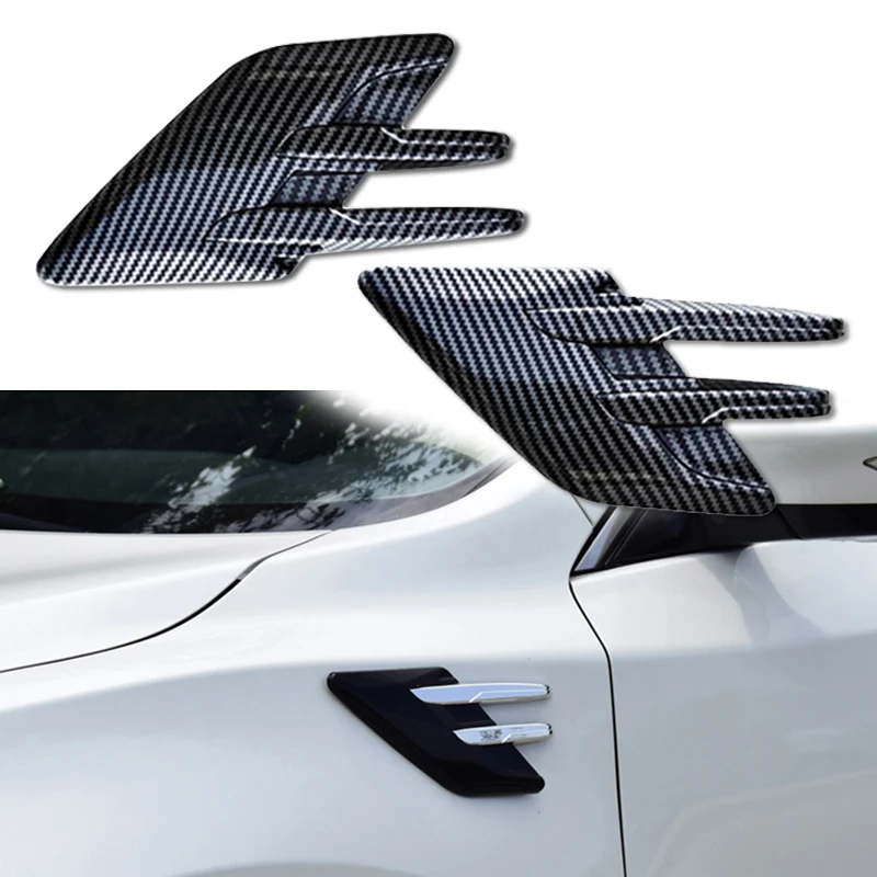 2 Pcs Car Side Fake Vent Sticker Shark Gill Side Fender Air Outlet Vent Cove Per Jeep Cherokee Compass Patriot Renegade Rubicon