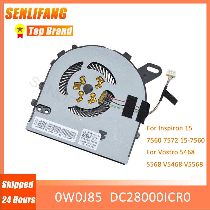 Per Inspiron 15 7560 7572 15-7560 Vostro 5468 5568 V5468 V5568 Ventola Cpu 0 W0J86 Cn-0W0J85 W0J85 Raffreddamento Dc28000Icr0 Dc5V 0.5A