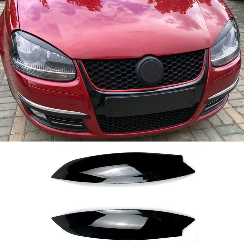 2Pcs Car Front Headlight Eye Coperchio Sopracciglio Palpebre Copertura Trim Body Kit Tuning Per Volkswagen Vw Golf 5 Mk5 Gti R R32 2005-2007