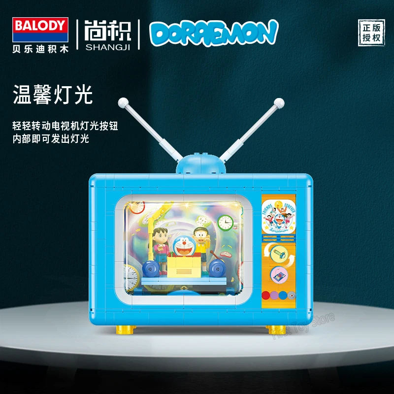 Balody Garfield Cat Doraemon Mini Building Blocks Model Time Machine Moc Tv House Brick Figure Toys Per Regalo Di Natale